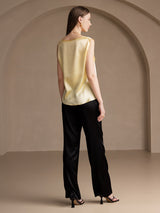 [Hellgelb] SilkSilky-DE Sleeveless Round Neck Cami Top 002