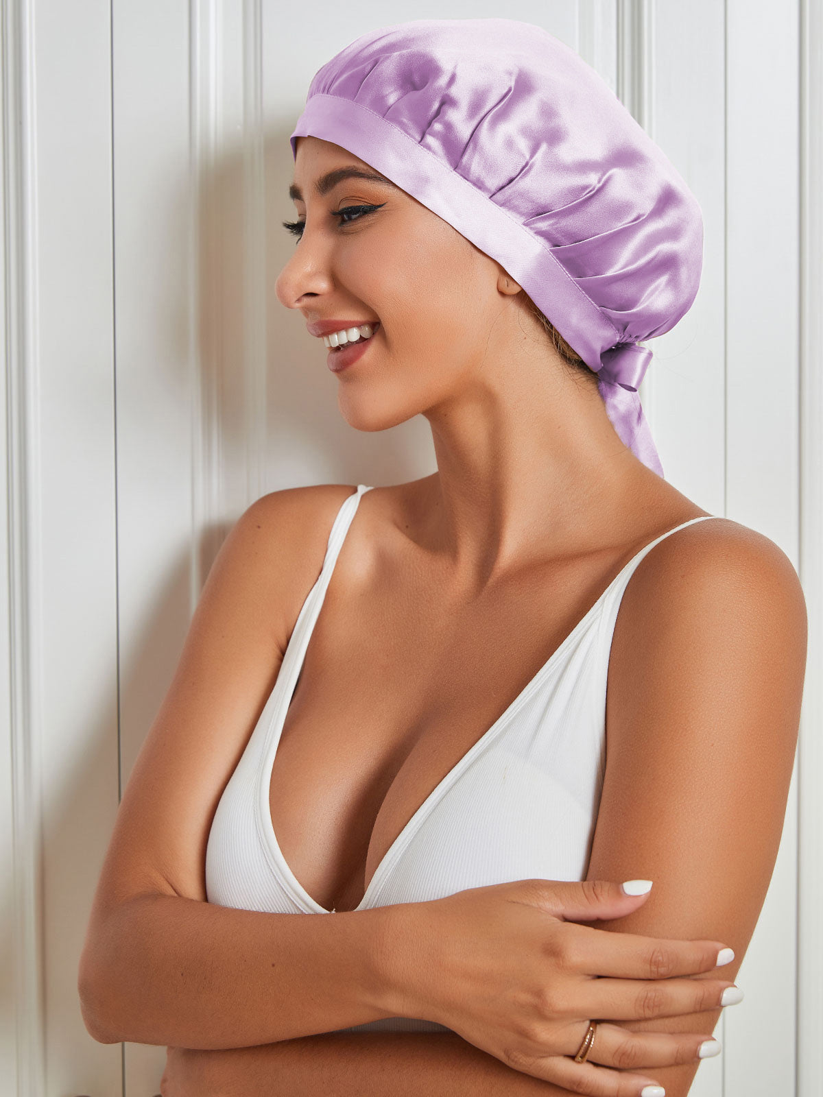 [Lavendel] SilkSilky-DE Reine Seide Sleep Cap 003