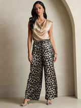 [Leopard] SilkSilky-DE Reine Seide Womens Pants 007,