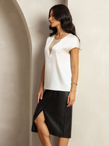 [Weiß] SilkSilky-DE 19Momme T-Shirt 002