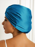 SilkSilky-DE Reine Seide Sleep Cap KönigBlau 004