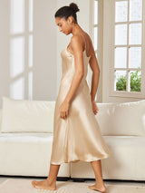 [Champagner] SilkSilky-DE Sleeveless V Neck Nachthemden 002