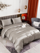 [Grau] SilkSilky-DE 19Momme Bettwäsche Sets 001