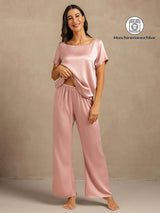 [Pfirsichhaut] SilkSilky-DE 19Momme Kurzärmelig Damen Pyjamas 001