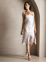 [Beige] SilkSilky-DE Sleeveless Kleider 004