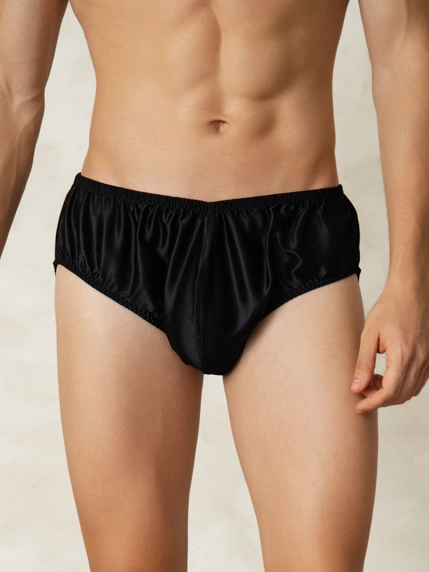 [Schwarz] SilkSilky-DE Reine Seide Mens Underwear 001