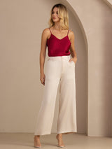 [Rotwein] SilkSilky-DE Sleeveless V Neck Cami Top 007