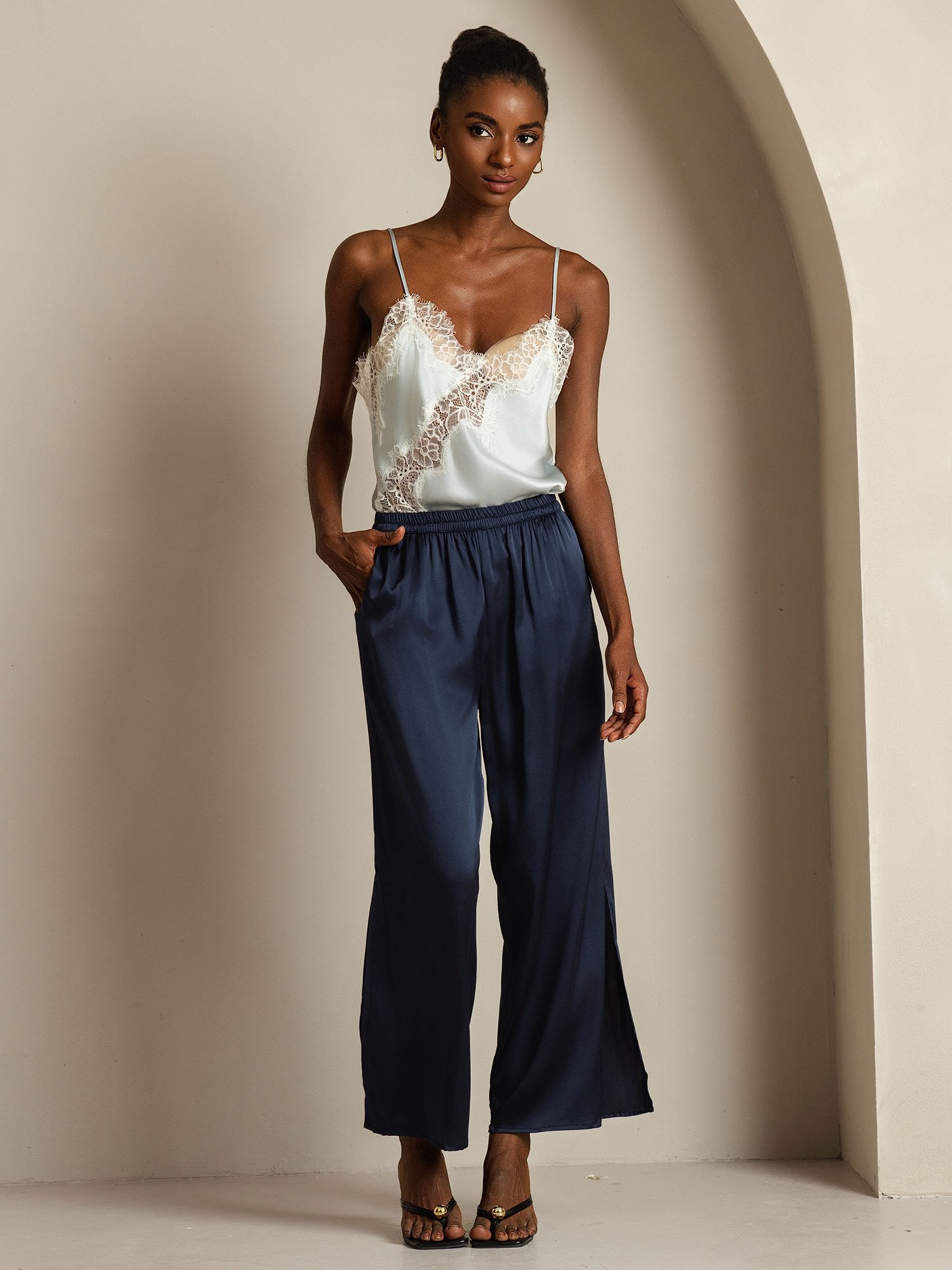 [Hellblau] SilkSilky-DE Reine Seide Camisoles 009