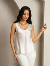 [Hellgrau] SilkSilky-DE Sleeveless V Neck Cami Top 006