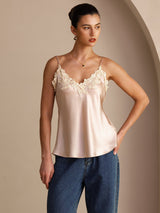 [Rosa] SilkSilky-DE Sleeveless V Neck Cami Top 001