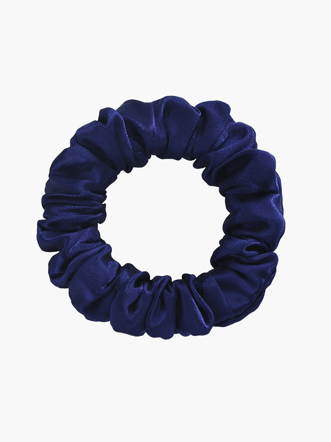 [Dunkelblau] SilkSilky-DE Reine Seide Scrunchie 004,