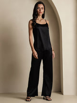 [Schwarz] SilkSilky-DE Spaghetti Strap Cami Top 007
