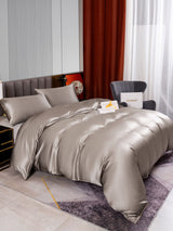 [Grau] SilkSilky-DE 22Momme Reine Seide Bedding Set 004,