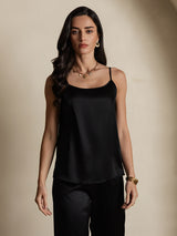 [Schwarz] SilkSilky-DE Spaghetti Strap Cami Top 005