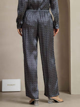 [Marine Ginkgo] SilkSilky-DE 19Momme Seide Womens Pants 002