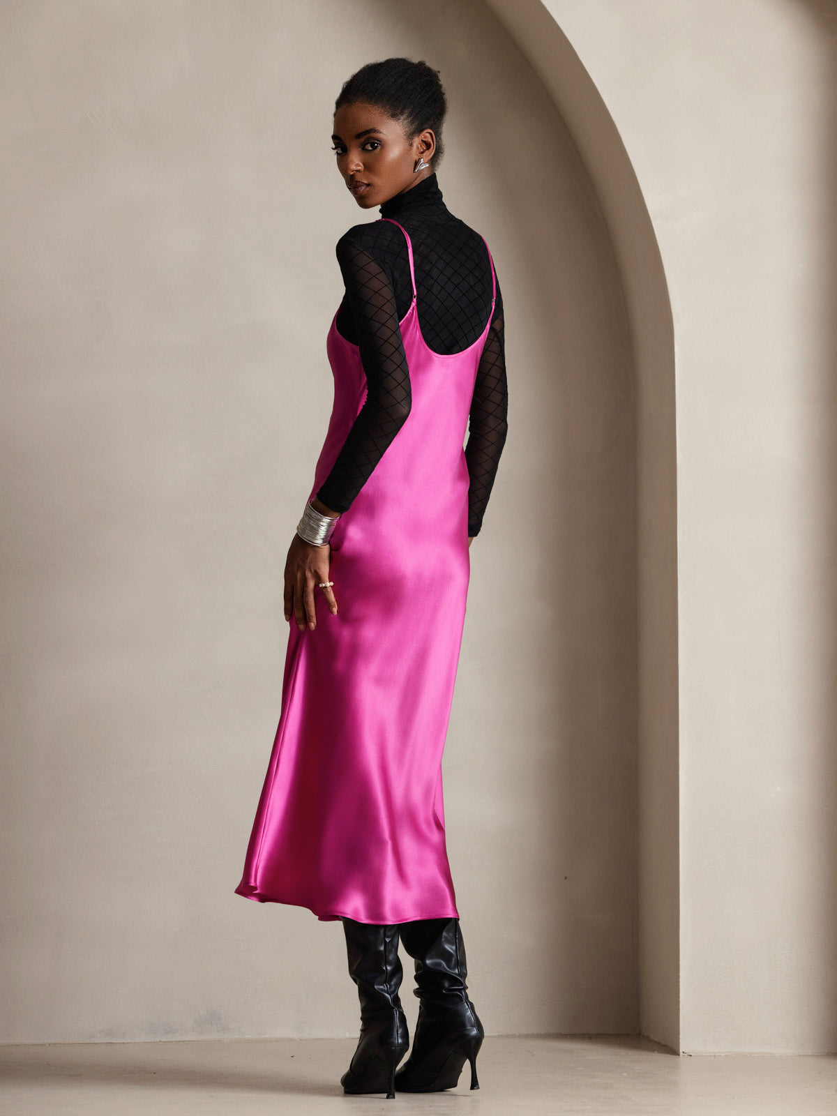 [Rosarot] SilkSilky-DE Ärmellos Kleider 002