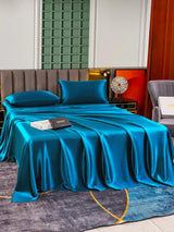[König Blau] SilkSilky-DE 25Momme Bettwäsche Sets 002