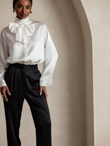 [Schwarz] SilkSilky-DE 19Momme Seide Womens Pants 003