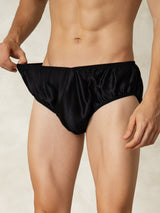 [Schwarz] SilkSilky-DE Reine Seide Mens Underwear 005