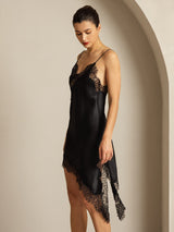 [Schwarz] SilkSilky-DE Reine Seide Dress 007
