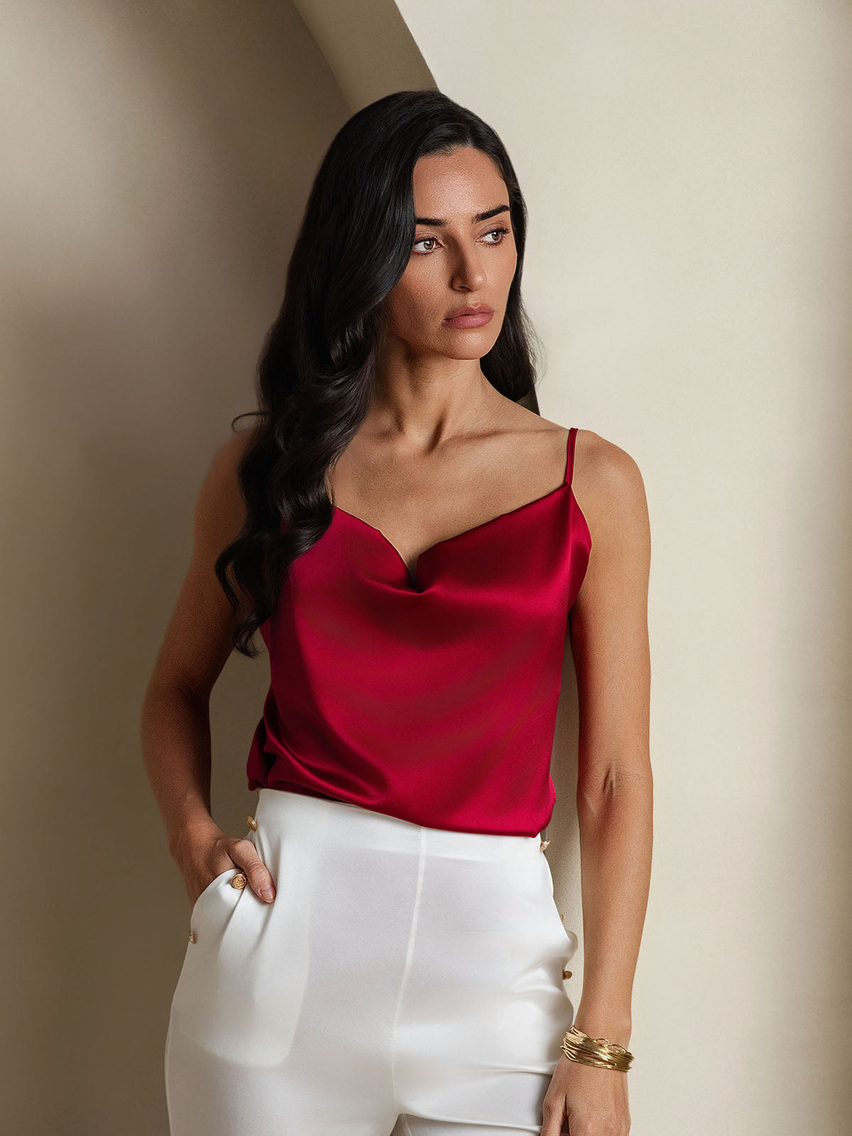 [Rotwein] SilkSilky-DE 19Momme Seide Camisoles 003