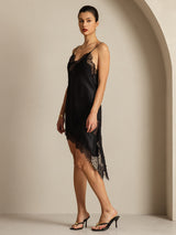 [Schwarz] SilkSilky-DE Reine Seide Dress 005