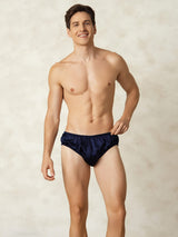 [Dunkelblau] SilkSilky-DE Reine Seide Mens Underwear 004