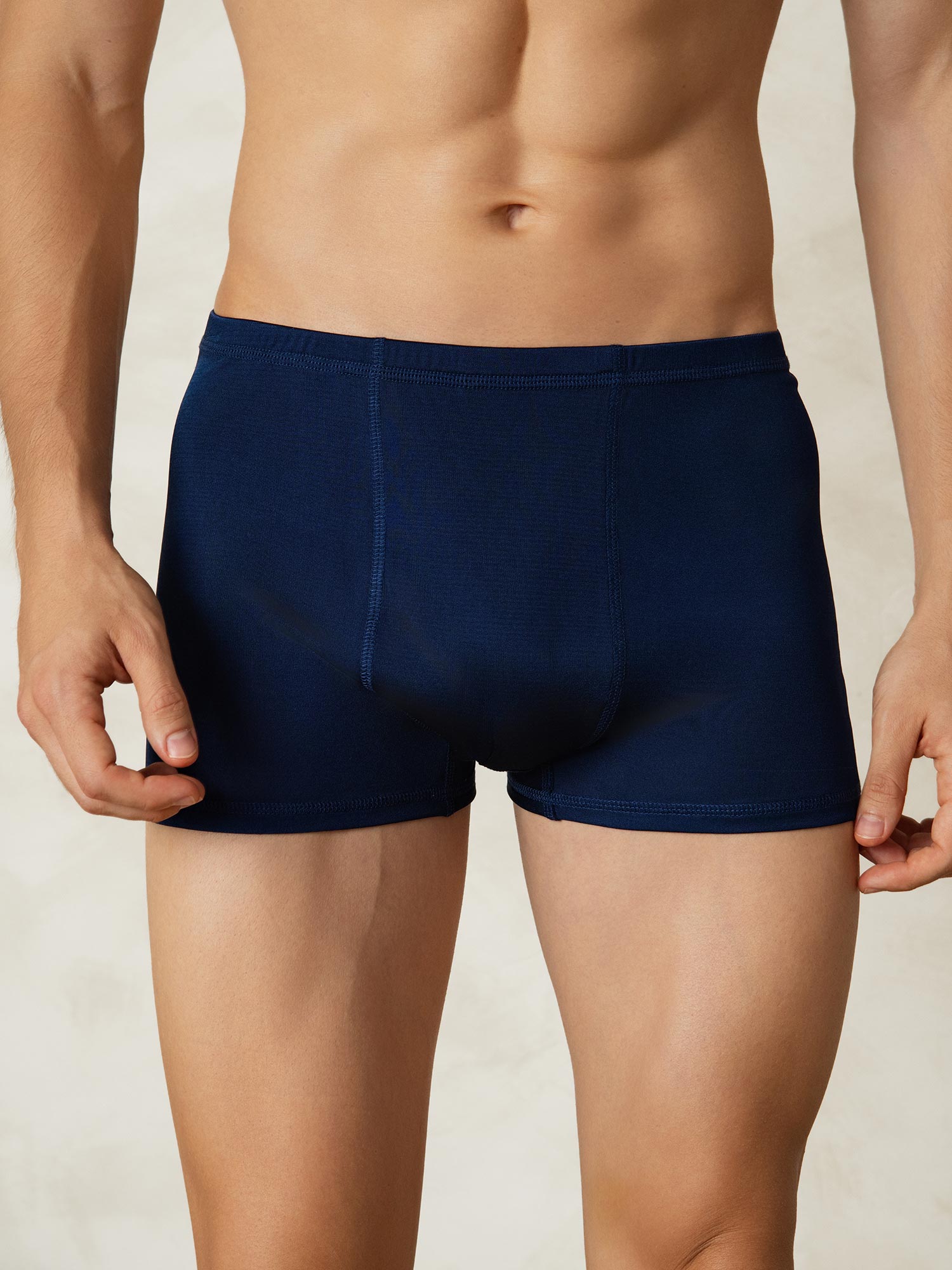 [Dunkelblau] SilkSilky-DE Seidenstrick Mens Underwear 001