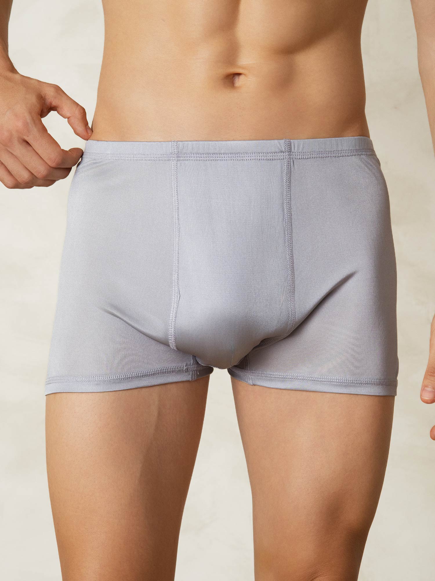[Grau] SilkSilky-DE Seidenstrick Mens Underwear 001