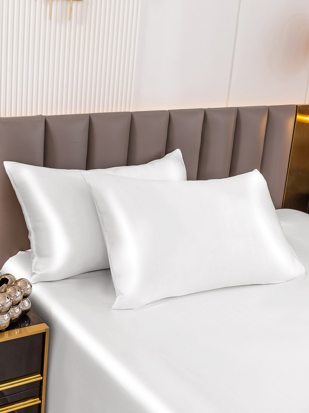 [Weiß] SilkSilky-DE 22Momme Reine Seide Pillowcase 002