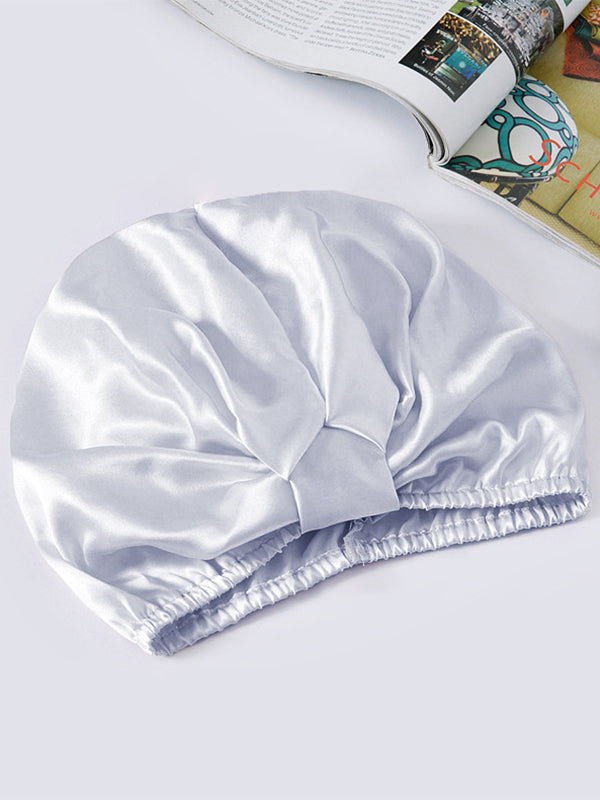 [Silber] SilkSilky-DE Reine Seide Sleep Cap 002,