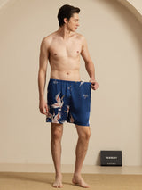 [Dunkelblau] SilkSilky-DE Mens Sleep Bottoms 007