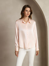 [Hellrosa] SilkSilky-DE Long Sleeve Lapel Collar Damenhemd 001