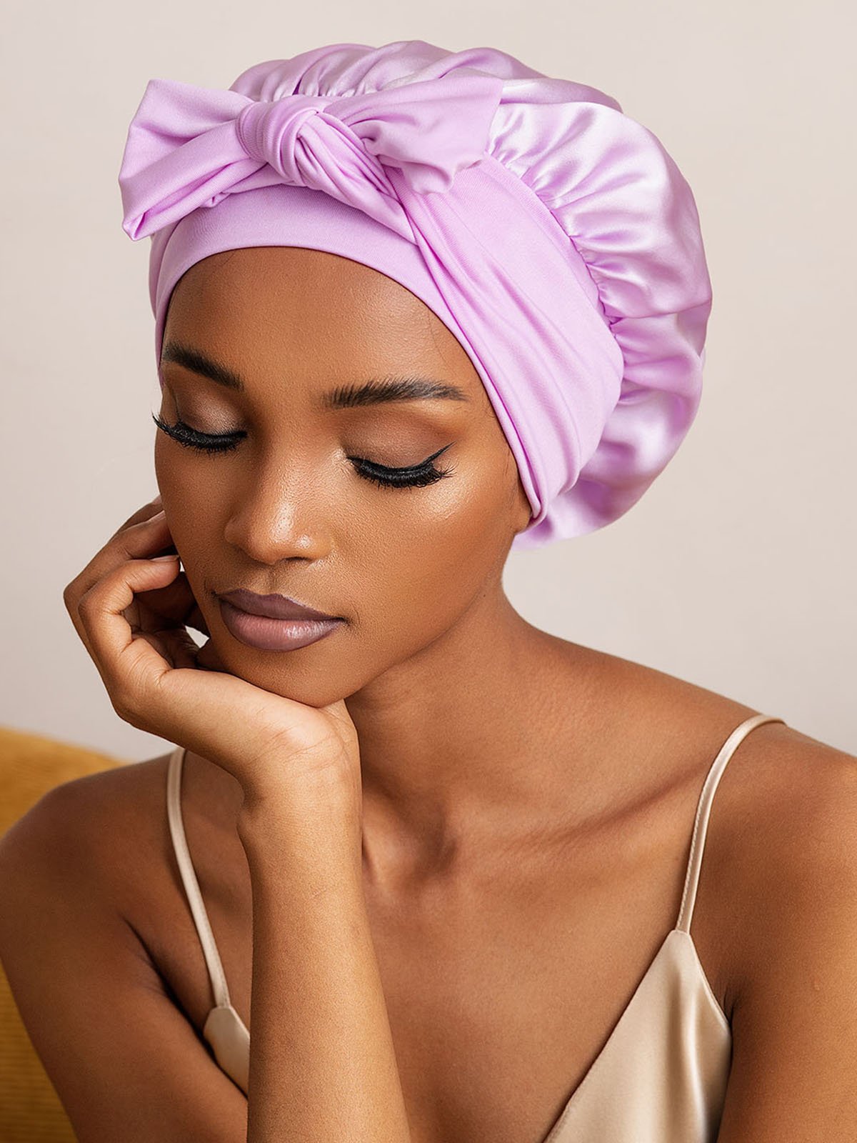 [Lavendel] SilkSilky-DE Reine Seide Sleep Cap 002
