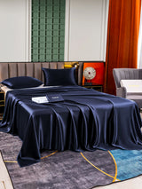 [Dunkelblau] SilkSilky-DE 25Momme Reine Seide Bedding Set 003
