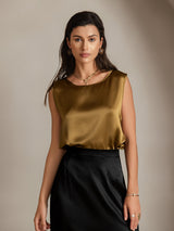 [Braun] SilkSilky-DE Sleeveless Round Neck Cami Top 003