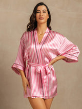 [Rosa] SilkSilky-DE Damen Morgenmantel 003