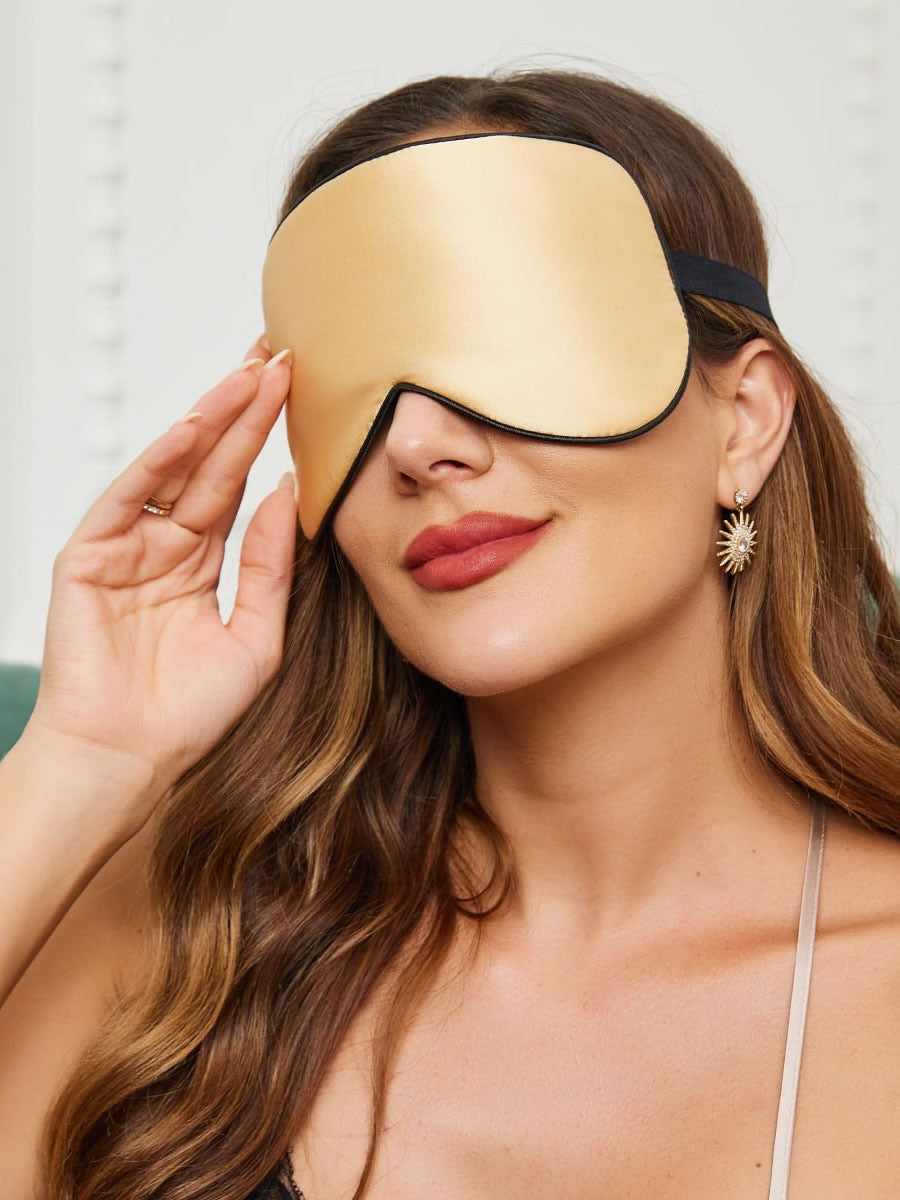 [Champagner] SilkSilky-DE 19Momme Reine Seide Eye Mask 001
