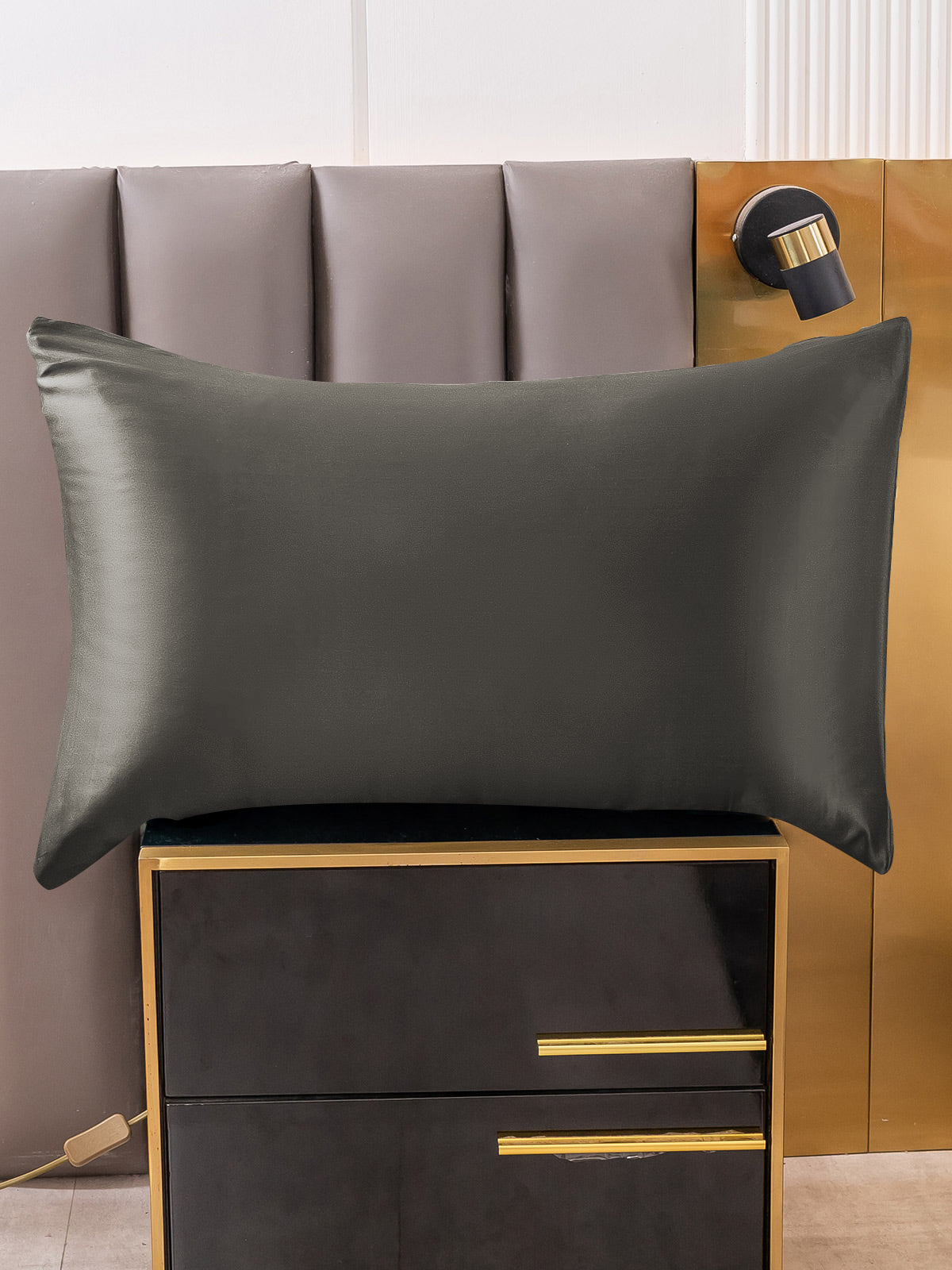 [Dunkelgrau] SilkSilky-DE 22Momme Reine Seide Pillowcase 003