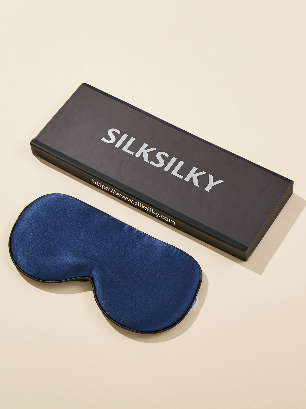 SilkSilky DE 19Momme Reine Seide Eye Mask Dunkelblau 002