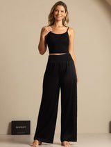 [Schwarz] SilkSilky-DE 19Momme Seide Womens Pants 006