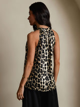 [Leopard] SilkSilky-DE 19Momme Seide Womens T-Shirt 002,