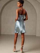 [Graublau] SilkSilky-DE Sleeveless Cowl Neck Kleider 002
