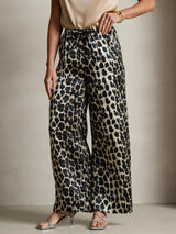 [Leopard] SilkSilky-DE Reine Seide Womens Pants 004,