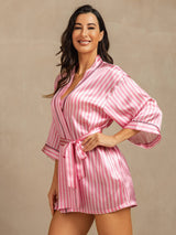 [Rosa] SilkSilky-DE Damen Morgenmantel 006
