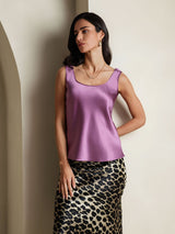 [Dunkelviolett] SilkSilky-DE Sleeveless Cami Top 001