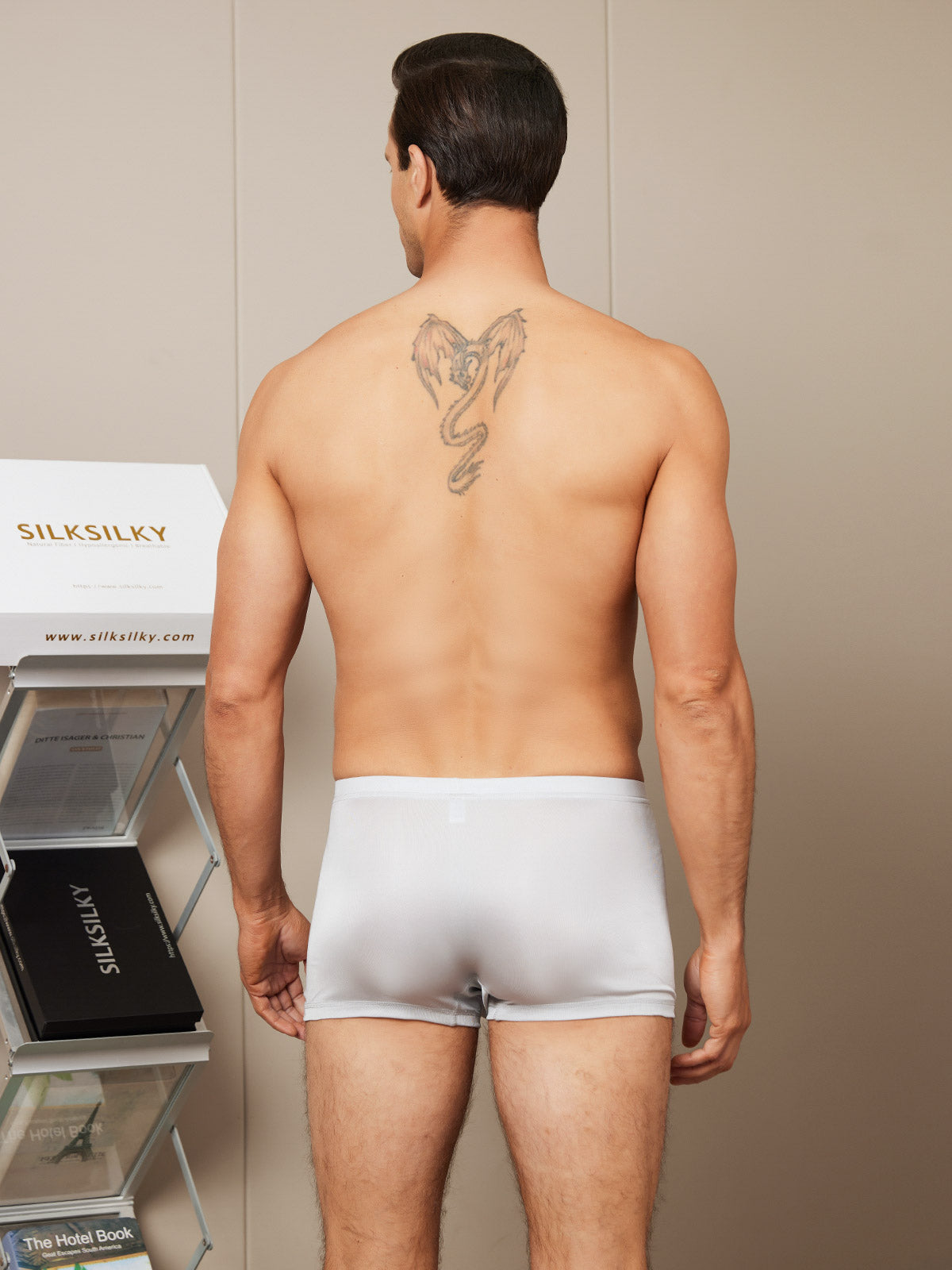 [Gray] SilkSilky  Silk Knitted Mens Underwear 002