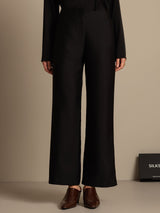 [Schwarz] SilkSilky-DE 32Momme Wolle Damenhosen 003