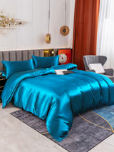 [König Blau] SilkSilky-DE 19Momme Reine Seide Bedding Set 003