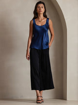 [Dunkelblau] SilkSilky-DE Sleeveless Cami Top 007